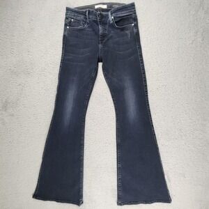 Fidelity Jeans Womens 27x32 Blue Saffron High Rise Skinny Flare Made USA Denim